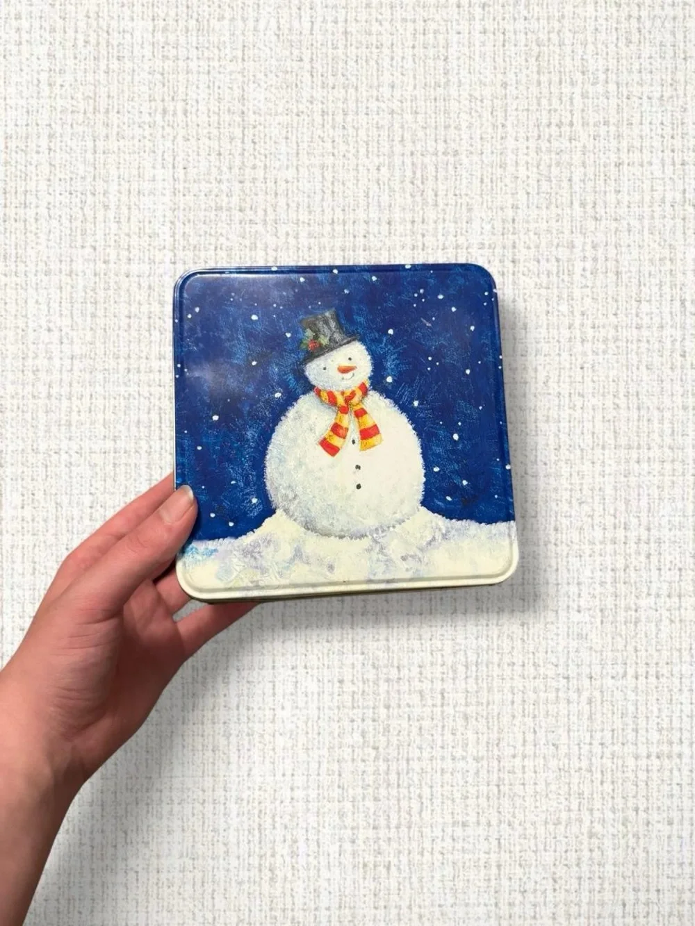 Snowman Christmas Metal Tin
